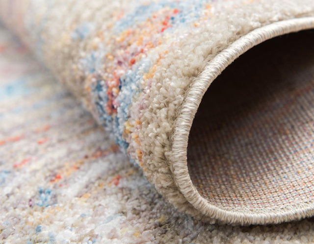 Light Green 3' 3 x 3' 3 Brighton Round Area Rug 100% Polyester With Jute Backing Vintage Distressed Colorful Traditional Carpet for Interior Room Design for Sale at Rug Engine