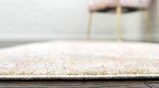 Light Green 2' 7 x 8' 2 Brighton Runner Area Rug 100% Polyester With Jute Backing Vintage Distressed Colorful Traditional Carpet for Interior Room Design for Sale at Rug Engine