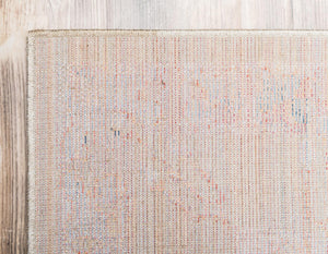 Light Green 2' 7 x 8' 2 Brighton Runner Area Rug 100% Polyester With Jute Backing Vintage Distressed Colorful Traditional Carpet for Interior Room Design for Sale at Rug Engine