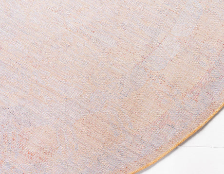 Orange 3' 3 x 3' 3 Brighton Round Area Rug 100% Polyester With Jute Backing Vintage Distressed Colorful Traditional Carpet for Interior Room Design for Sale at Rug Engine