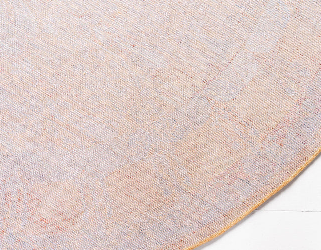 Orange 3' 3 x 3' 3 Brighton Round Area Rug 100% Polyester With Jute Backing Vintage Distressed Colorful Traditional Carpet for Interior Room Design for Sale at Rug Engine