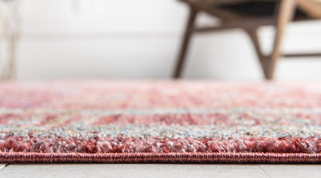 Red 3' 3 x 5' 3 Brighton Rectangle Area Rug 100% Polyester With Jute Backing Vintage Distressed Colorful Traditional Carpet for Interior Room Design for Sale at Rug Engine