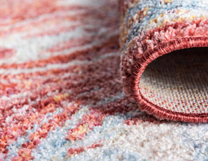 Red 3' 3 x 5' 3 Brighton Rectangle Area Rug 100% Polyester With Jute Backing Vintage Distressed Colorful Traditional Carpet for Interior Room Design for Sale at Rug Engine
