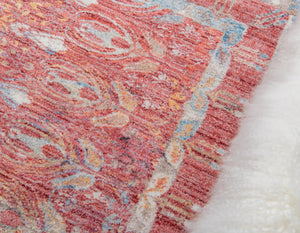 Red 2' 7 x 8' 2 Brighton Runner Area Rug 100% Polyester With Jute Backing Vintage Distressed Colorful Traditional Carpet for Interior Room Design for Sale at Rug Engine