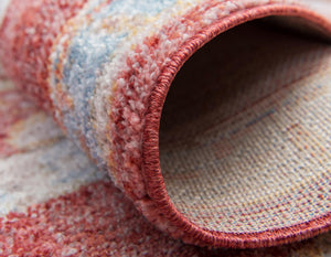 Red 2' 7 x 8' 2 Brighton Runner Area Rug 100% Polyester With Jute Backing Vintage Distressed Colorful Traditional Carpet for Interior Room Design for Sale at Rug Engine