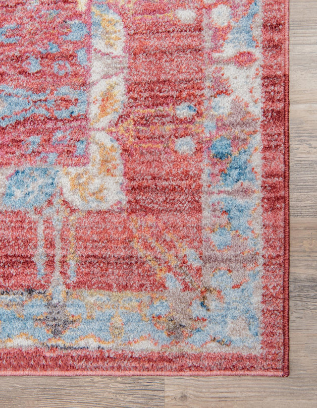 Red 2' 7 x 8' 2 Brighton Runner Area Rug 100% Polyester With Jute Backing Vintage Distressed Colorful Traditional Carpet for Interior Room Design for Sale at Rug Engine
