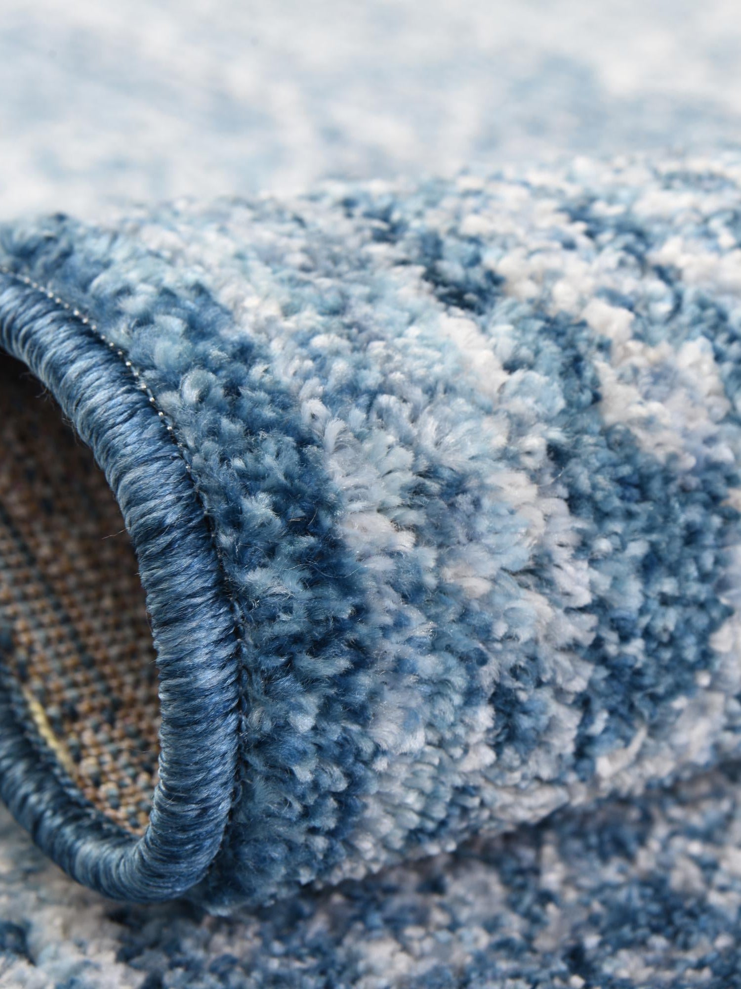 Blue 6' 1 x 6' 1 Brighton Round Area Rug 100% Polyester With Jute Backing Vintage Distressed Colorful Traditional Carpet for Interior Room Design for Sale at Rug Engine