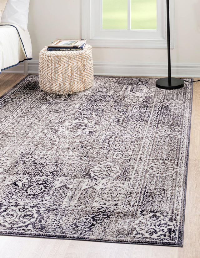 Gray 2' 2 x 3' 1 Brighton Rectangle Area Rug 100% Polyester With Jute Backing Vintage Distressed Colorful Traditional Carpet for Interior Room Design for Sale at Rug Engine