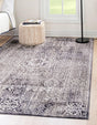 Gray 2' 2 x 3' 1 Brighton Rectangle Area Rug 100% Polyester With Jute Backing Vintage Distressed Colorful Traditional Carpet for Interior Room Design for Sale at Rug Engine