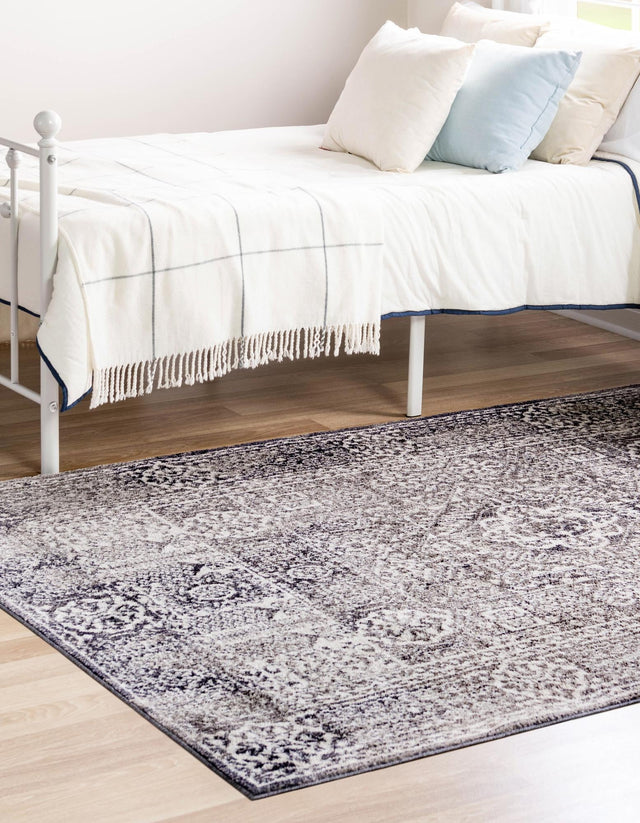 Gray 2' 2 x 3' 1 Brighton Rectangle Area Rug 100% Polyester With Jute Backing Vintage Distressed Colorful Traditional Carpet for Interior Room Design for Sale at Rug Engine
