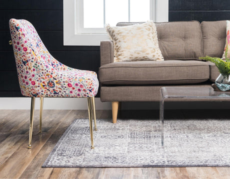 Gray 2' 2 x 3' 1 Brighton Rectangle Area Rug 100% Polyester With Jute Backing Vintage Distressed Colorful Traditional Carpet for Interior Room Design for Sale at Rug Engine