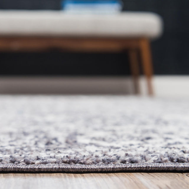 Gray 5' 3 x 7' 10 Brighton Rectangle Area Rug 100% Polyester With Jute Backing Vintage Distressed Colorful Traditional Carpet for Interior Room Design for Sale at Rug Engine