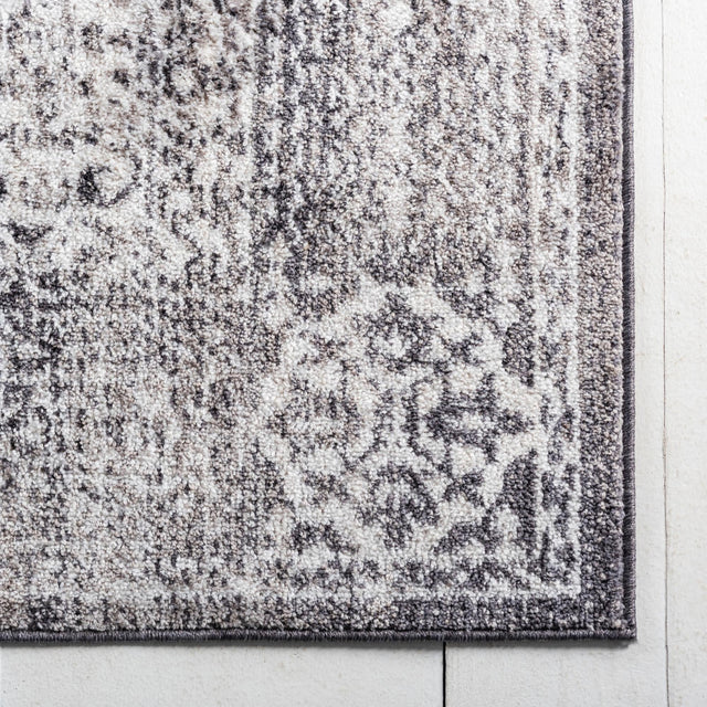 Gray 5' 3 x 7' 10 Brighton Rectangle Area Rug 100% Polyester With Jute Backing Vintage Distressed Colorful Traditional Carpet for Interior Room Design for Sale at Rug Engine