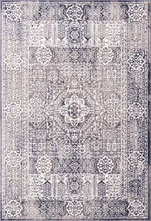Gray 5' 3 x 7' 10 Brighton Rectangle Area Rug 100% Polyester With Jute Backing Vintage Distressed Colorful Traditional Carpet for Interior Room Design for Sale at Rug Engine
