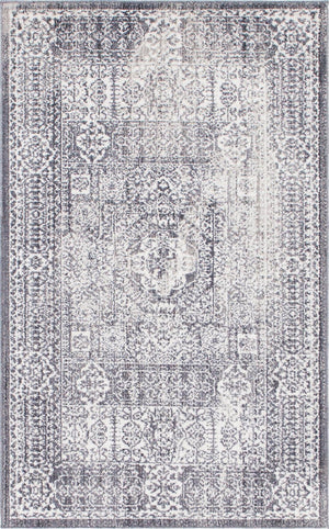 Gray 3' 3 x 5' 3 Brighton Rectangle Area Rug 100% Polyester With Jute Backing Vintage Distressed Colorful Traditional Carpet for Interior Room Design for Sale at Rug Engine