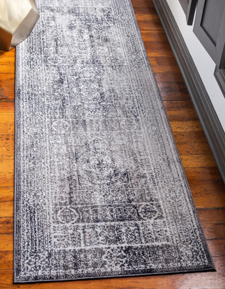 Gray 2' 7 x 8' 2 Brighton Runner Area Rug 100% Polyester With Jute Backing Vintage Distressed Colorful Traditional Carpet for Interior Room Design for Sale at Rug Engine