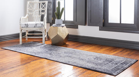 Gray 2' 7 x 8' 2 Brighton Runner Area Rug 100% Polyester With Jute Backing Vintage Distressed Colorful Traditional Carpet for Interior Room Design for Sale at Rug Engine