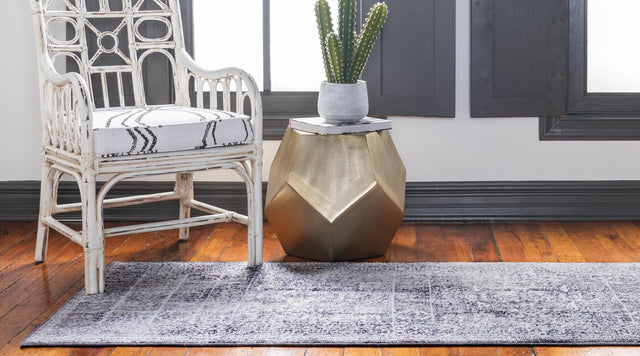 Gray 2' 7 x 8' 2 Brighton Runner Area Rug 100% Polyester With Jute Backing Vintage Distressed Colorful Traditional Carpet for Interior Room Design for Sale at Rug Engine