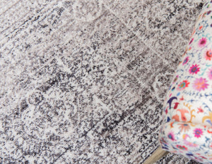 Gray 2' 7 x 8' 2 Brighton Runner Area Rug 100% Polyester With Jute Backing Vintage Distressed Colorful Traditional Carpet for Interior Room Design for Sale at Rug Engine