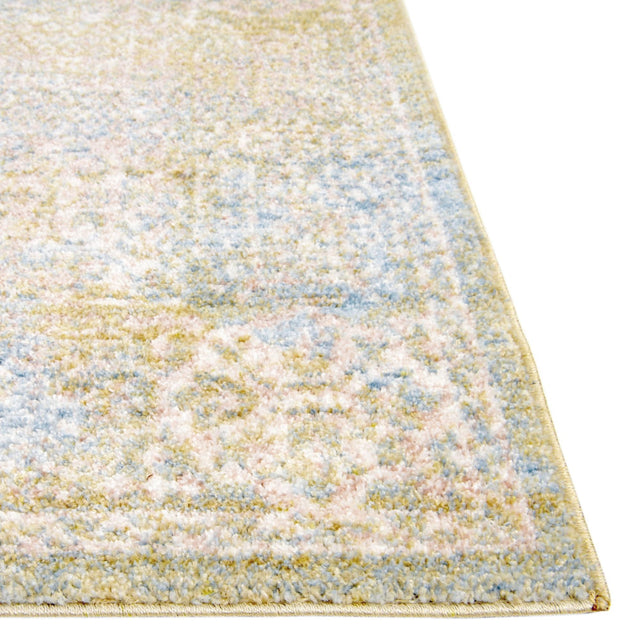 Green 3' 3 x 5' 3 Brighton Rectangle Area Rug 100% Polyester With Jute Backing Vintage Distressed Colorful Traditional Carpet for Interior Room Design for Sale at Rug Engine