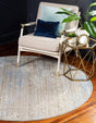 Green 6' 1 x 6' 1 Brighton Round Area Rug 100% Polyester With Jute Backing Vintage Distressed Colorful Traditional Carpet for Interior Room Design for Sale at Rug Engine