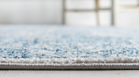 Light Blue 2' 2 x 3' 1 Brighton Rectangle Area Rug 100% Polyester With Jute Backing Vintage Distressed Colorful Traditional Carpet for Interior Room Design for Sale at Rug Engine