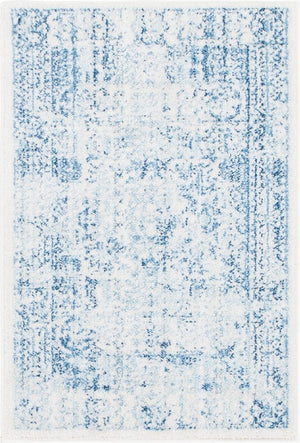 Light Blue 2' 2 x 3' 1 Brighton Rectangle Area Rug 100% Polyester With Jute Backing Vintage Distressed Colorful Traditional Carpet for Interior Room Design for Sale at Rug Engine