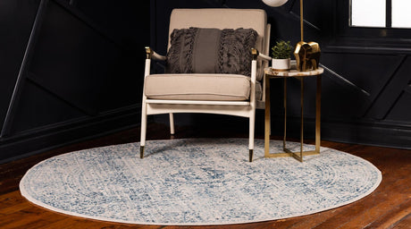 Light Blue 6' 1 x 6' 1 Brighton Round Area Rug 100% Polyester With Jute Backing Vintage Distressed Colorful Traditional Carpet for Interior Room Design for Sale at Rug Engine