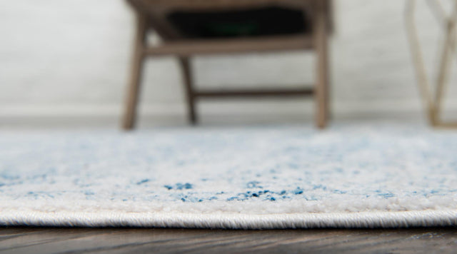 Light Blue 6' 1 x 6' 1 Brighton Round Area Rug 100% Polyester With Jute Backing Vintage Distressed Colorful Traditional Carpet for Interior Room Design for Sale at Rug Engine