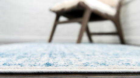 Light Blue 3' x 8' 2 Brighton Runner Area Rug 100% Polyester With Jute Backing Vintage Distressed Colorful Traditional Carpet for Interior Room Design for Sale at Rug Engine