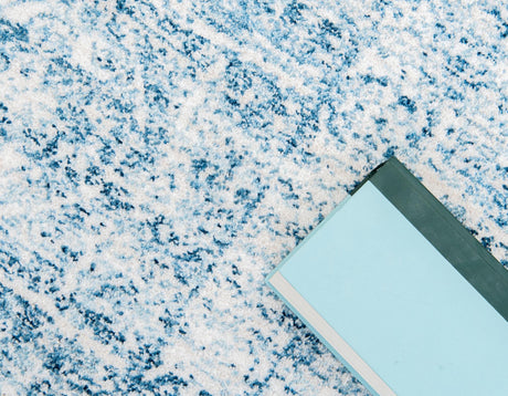 Light Blue 3' x 8' 2 Brighton Runner Area Rug 100% Polyester With Jute Backing Vintage Distressed Colorful Traditional Carpet for Interior Room Design for Sale at Rug Engine