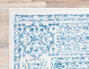 Light Blue 3' x 8' 2 Brighton Runner Area Rug 100% Polyester With Jute Backing Vintage Distressed Colorful Traditional Carpet for Interior Room Design for Sale at Rug Engine