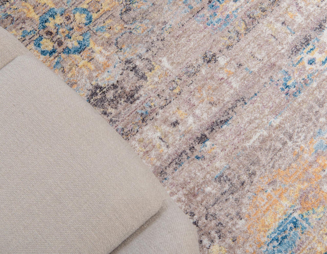 Light Brown 4' 1 x 6' 1 Basilica Rectangle Area Rug 100% Polyester With Jute Backing Colorful Distressed Vintage Modern Carpet for Dorm Room Living Dining Office Decor Easy to Clean Rustic Interior Design for Sale at Rug Engine
