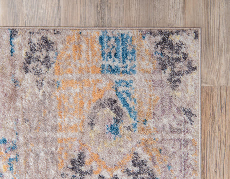 Light Brown 4' 1 x 6' 1 Basilica Rectangle Area Rug 100% Polyester With Jute Backing Colorful Distressed Vintage Modern Carpet for Dorm Room Living Dining Office Decor Easy to Clean Rustic Interior Design for Sale at Rug Engine