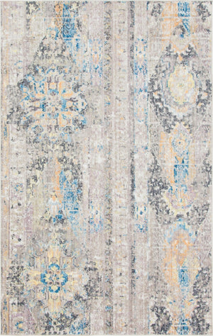 Light Brown 5' 1 x 8' Basilica Rectangle Area Rug 100% Polyester With Jute Backing Colorful Distressed Vintage Modern Carpet for Dorm Room Living Dining Office Decor Easy to Clean Rustic Interior Design for Sale at Rug Engine