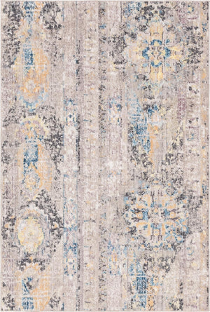 Light Brown 4' 1 x 6' 1 Basilica Rectangle Area Rug 100% Polyester With Jute Backing Colorful Distressed Vintage Modern Carpet for Dorm Room Living Dining Office Decor Easy to Clean Rustic Interior Design for Sale at Rug Engine