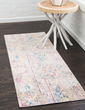Light Green 2' 7 x 8' 2 Basilica Runner Area Rug 100% Polyester With Jute Backing Colorful Distressed Vintage Modern Carpet for Dorm Room Living Dining Office Decor Easy to Clean Rustic Interior Design for Sale at Rug Engine