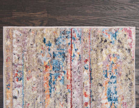 Light Green 2' 7 x 8' 2 Basilica Runner Area Rug 100% Polyester With Jute Backing Colorful Distressed Vintage Modern Carpet for Dorm Room Living Dining Office Decor Easy to Clean Rustic Interior Design for Sale at Rug Engine