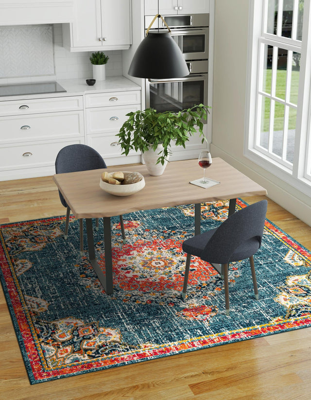 Blue 7' 10 x 7' 10 Penrose Square Area Rug