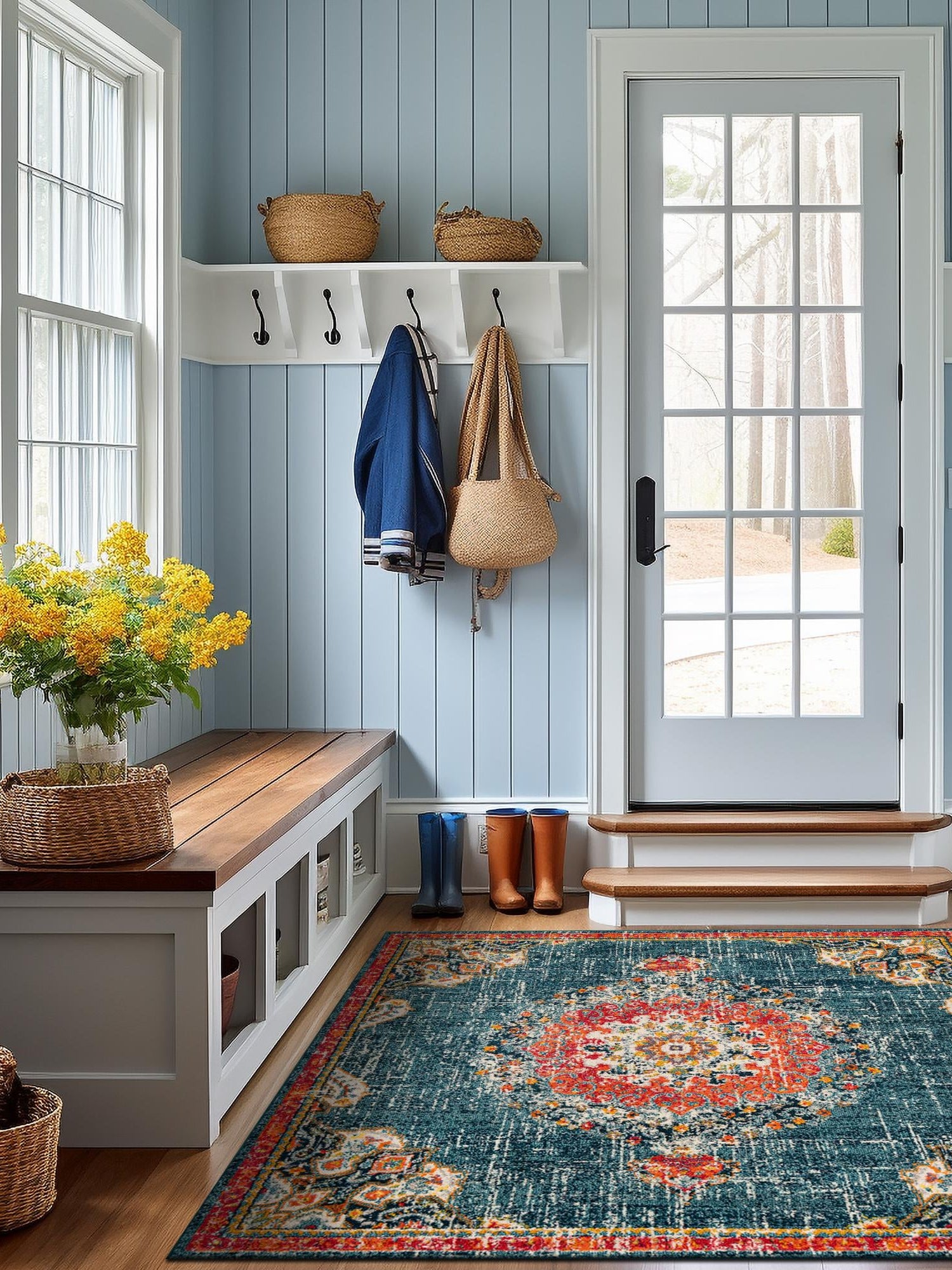 Blue 6' 1 x 6' 1 Penrose Square Area Rug