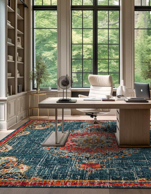 Blue 7' 10 x 7' 10 Penrose Square Area Rug