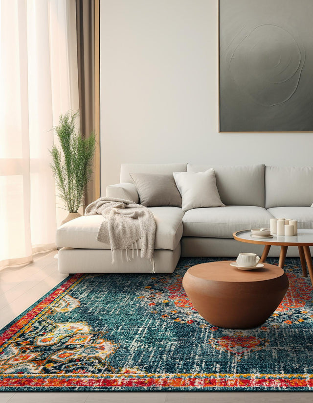 Blue 7' 10 x 7' 10 Penrose Square Area Rug