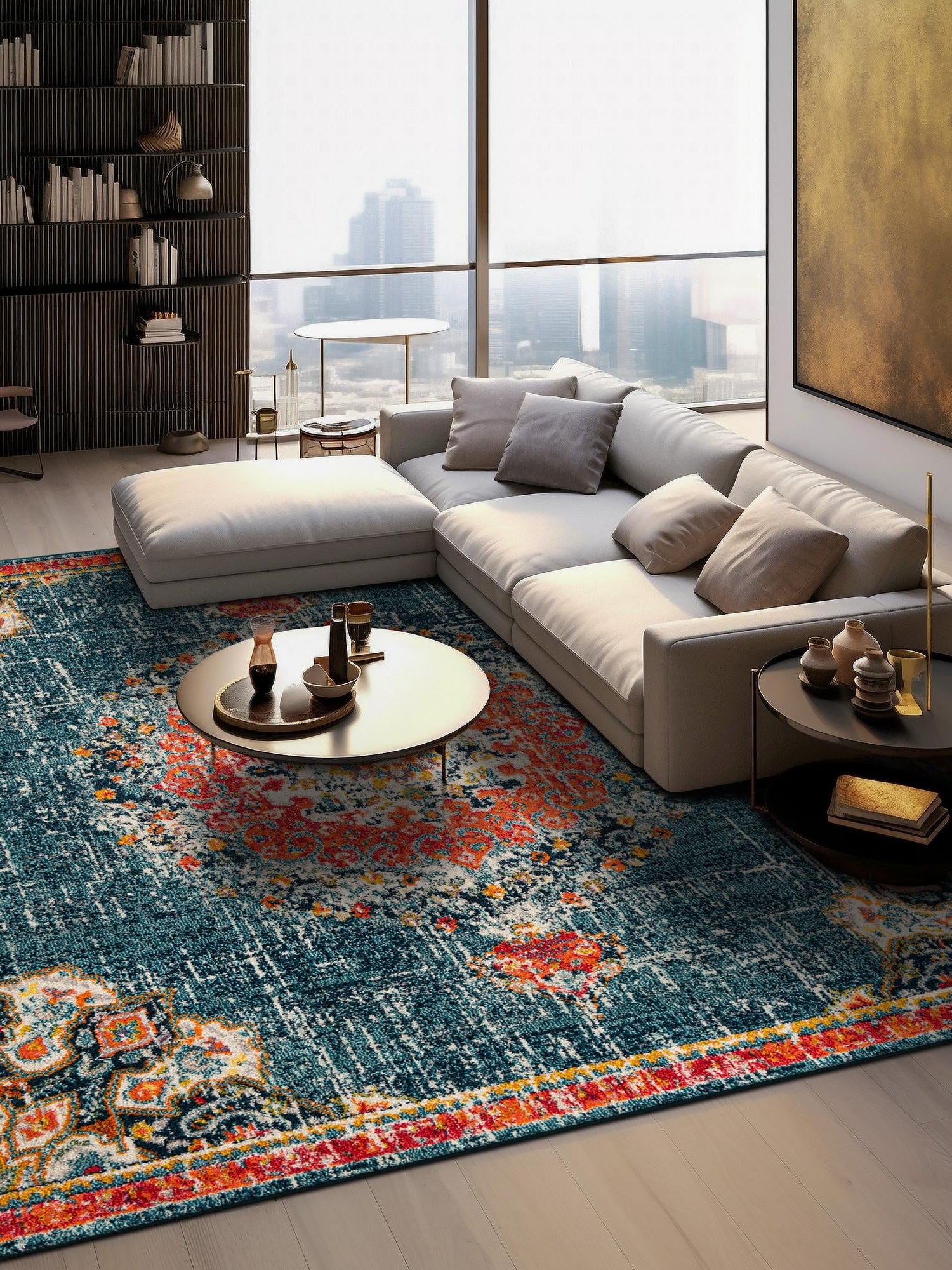 Blue 6' 1 x 6' 1 Penrose Square Area Rug