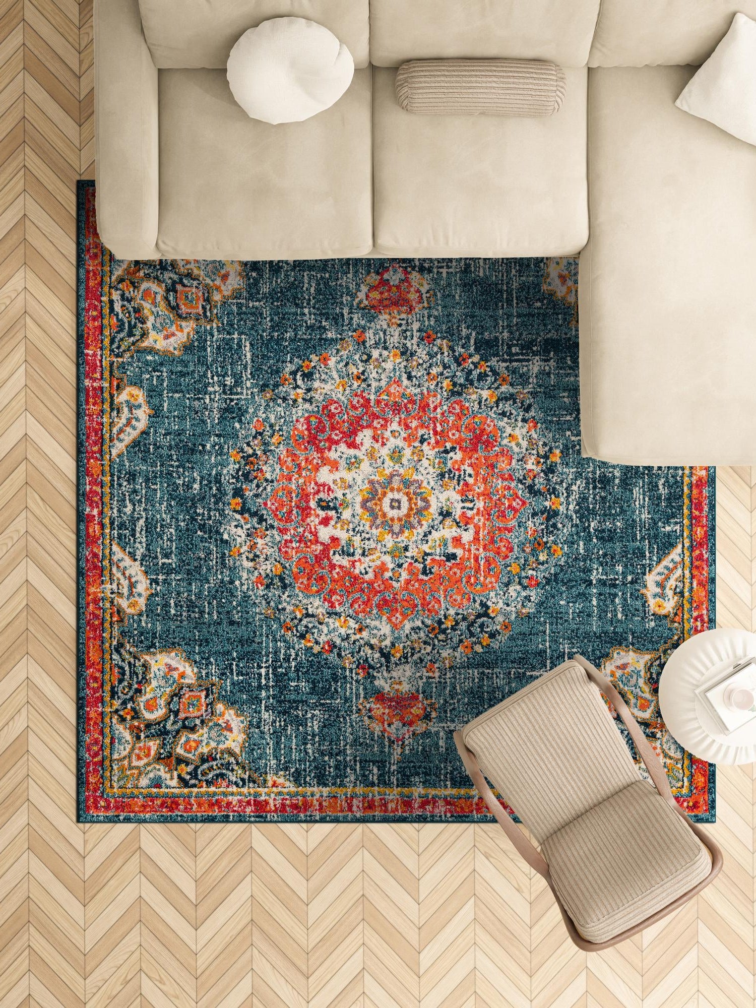 Blue 6' 1 x 6' 1 Penrose Square Area Rug