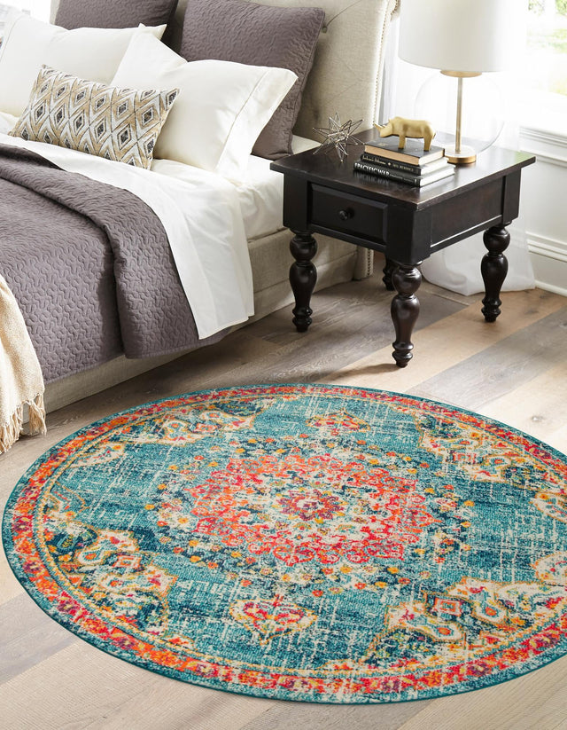 Blue 4' 1 x 4' 1 Penrose Round Area Rug