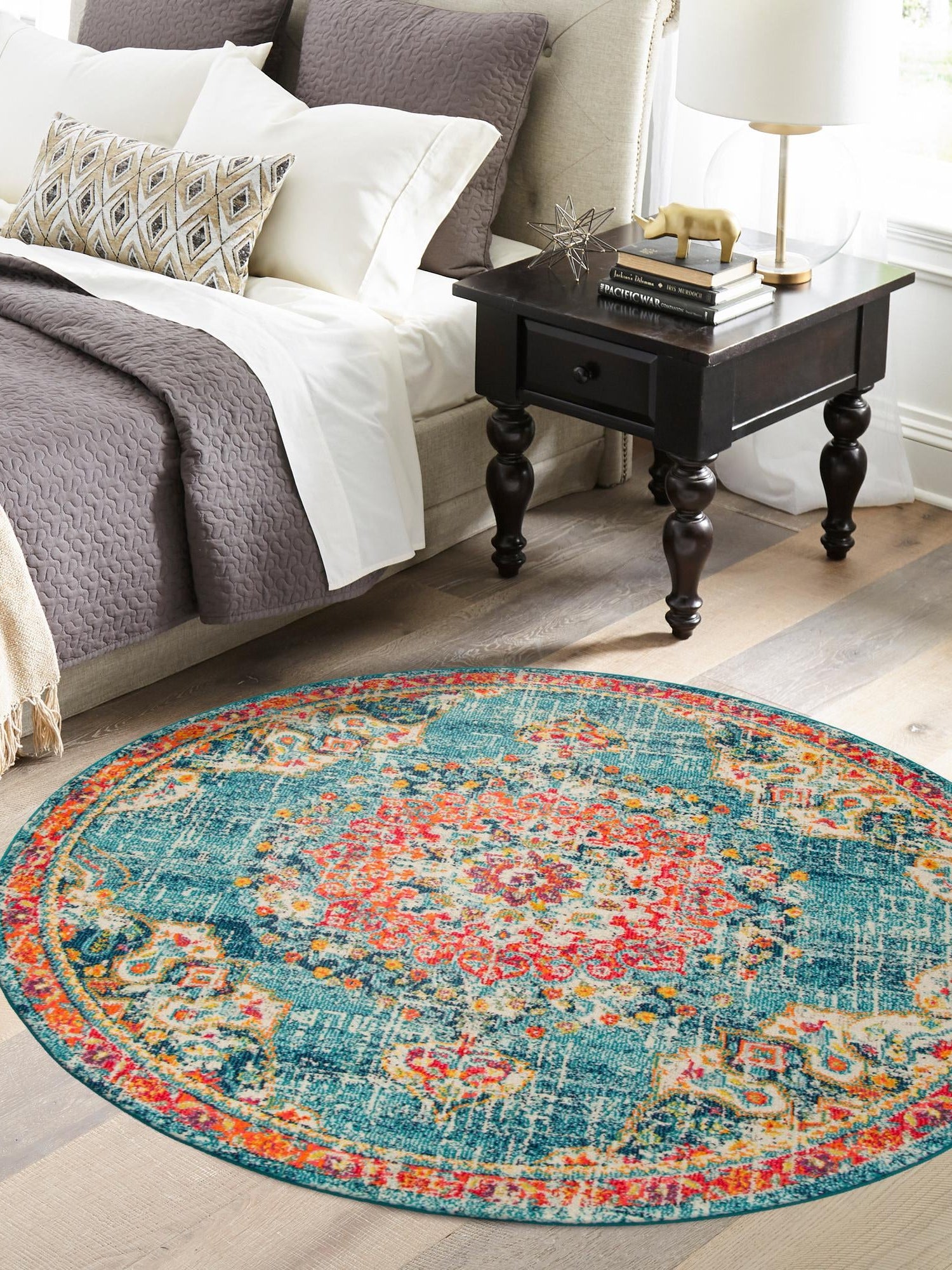 Blue 7' 10 x 7' 10 Penrose Round Area Rug