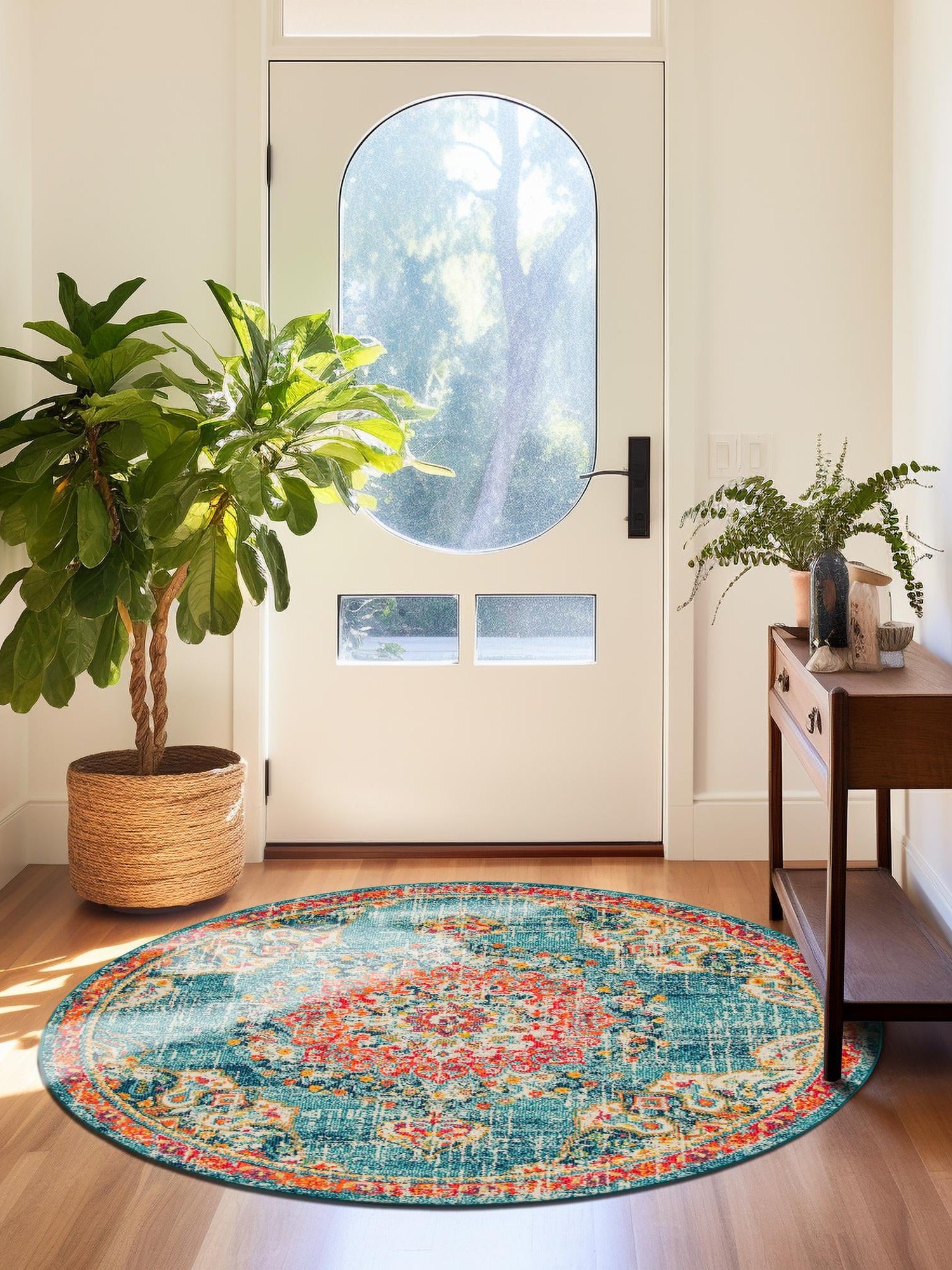 Blue 7' 10 x 7' 10 Penrose Round Area Rug