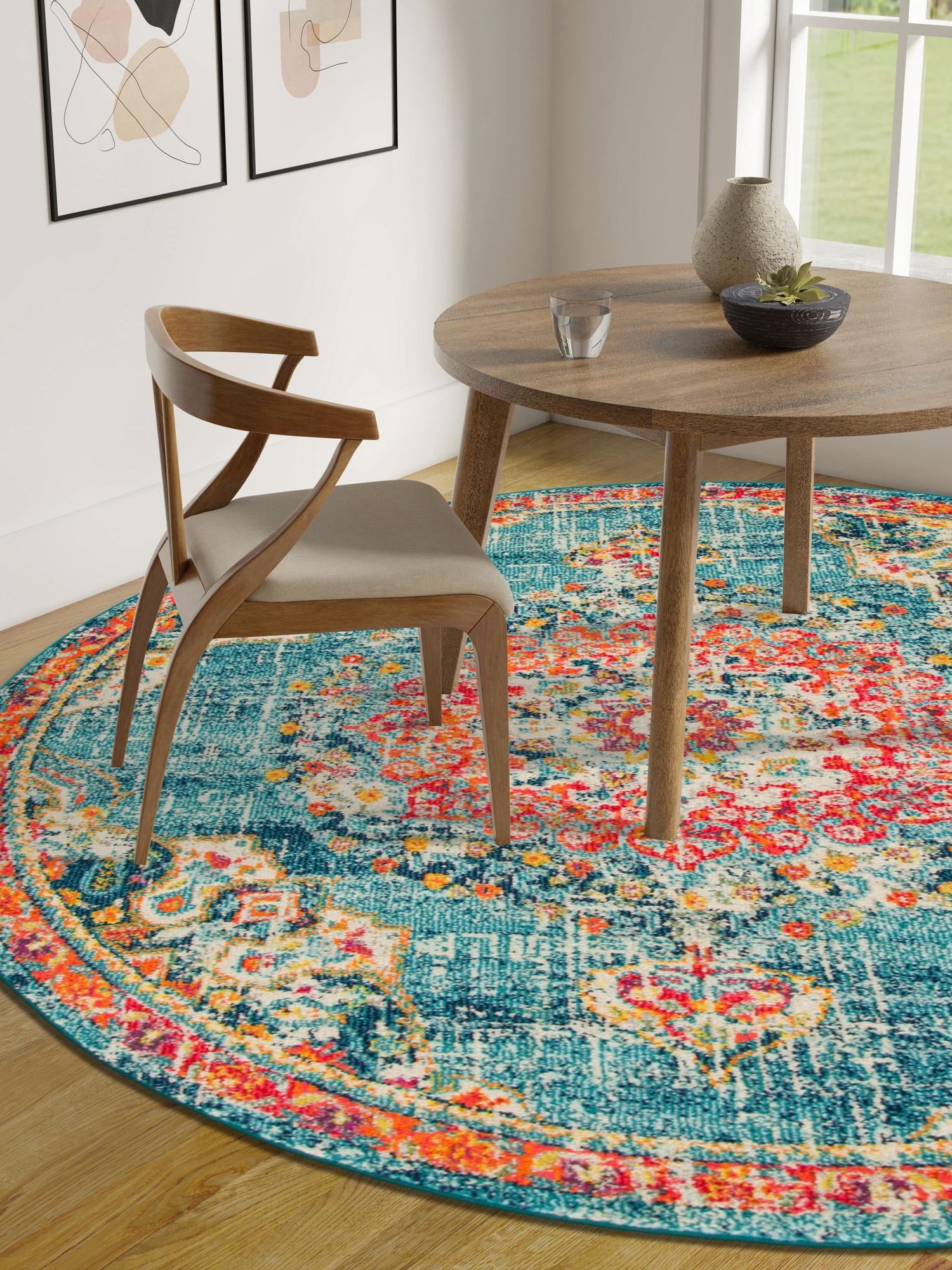 Blue 4' 1 x 4' 1 Penrose Round Area Rug