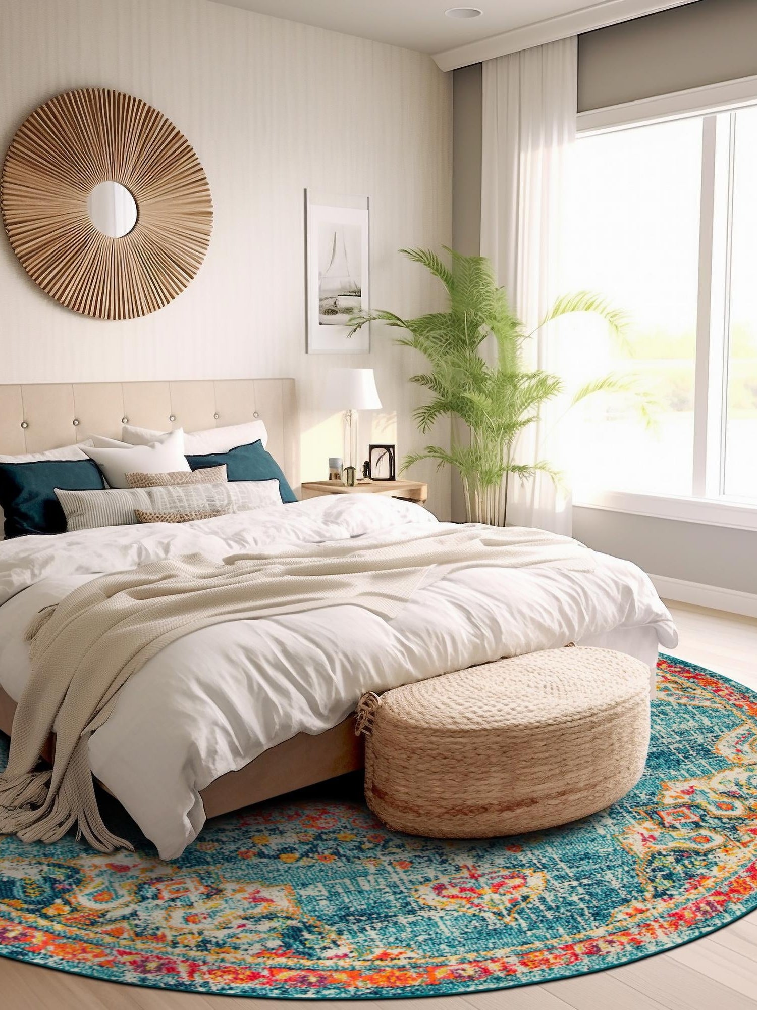 Blue 4' 1 x 4' 1 Penrose Round Area Rug