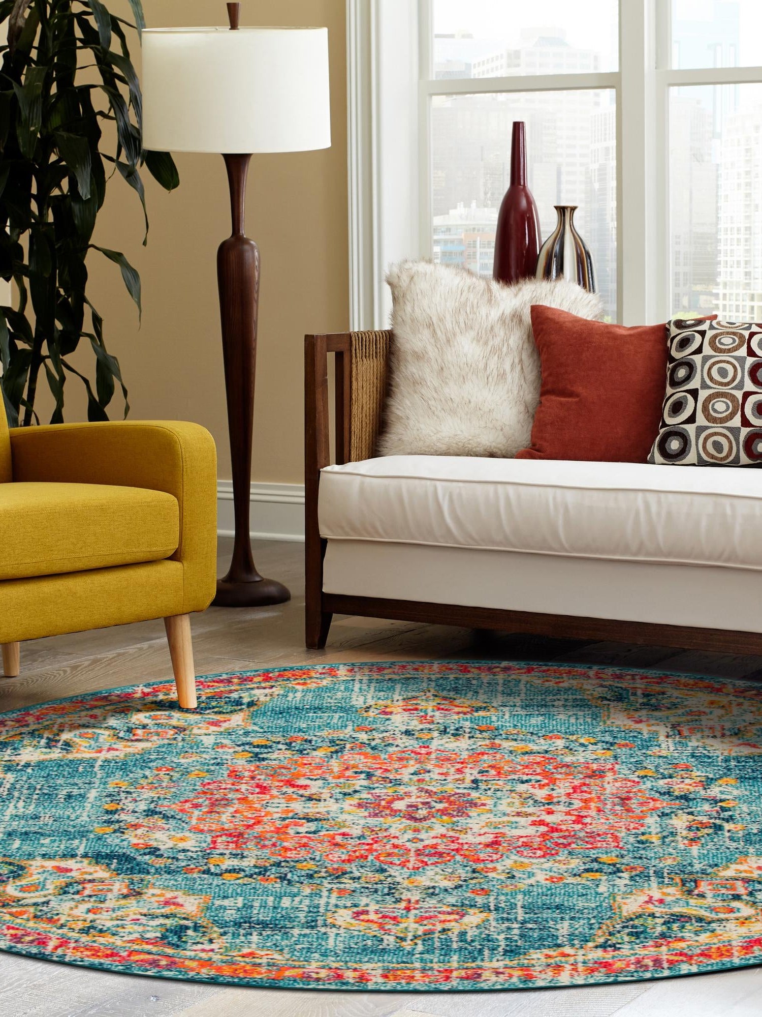 Blue 4' 1 x 4' 1 Penrose Round Area Rug